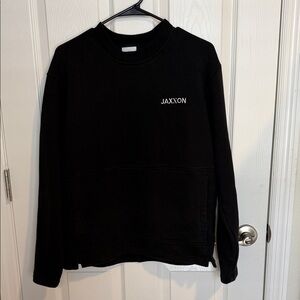 Black JAXXON  Crew Neck Sweatshirt large front handwarmer pocket